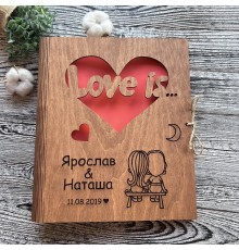 Деревянный подарок на 5-ю годовщину свадьбы - альбом для фото из дерева.