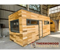 Mobile sauna with shower cabin 5.7x2.6m Gartensauna-36 from