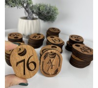 Numery na szafy z logo, numery na szafy z logo, numery na szafy drewniane, produkty HoReCa