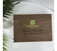 Branded book with logo or name, original wooden book for reviews
