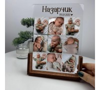 Acrylschild mit Kinderfotos, Kinder-Acrylplakat, Foto auf Acryl.