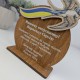 An award for kindergarten graduates, a wooden cup for children in preschool.