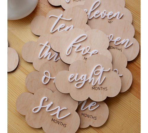 A set of plates for monthly newborn photos, 12 cards for a photo session of a child from 1 month to a year A set of plates for monthly newborn photos, 12 cards for a photo session of a child from 1 month to a year