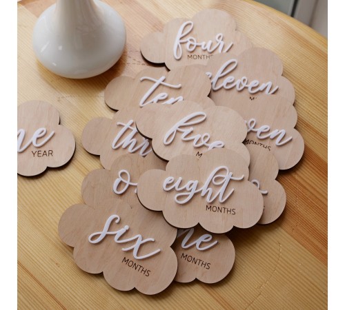A set of plates for monthly newborn photos, 12 cards for a photo session of a child from 1 month to a year A set of plates for monthly newborn photos, 12 cards for a photo session of a child from 1 month to a year