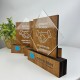 Named wooden award, award with words of thanks, wooden statuette with name inscription