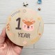 A set of 12 cards for a photo session of the first year of a child's life, children's plates by months in the photo