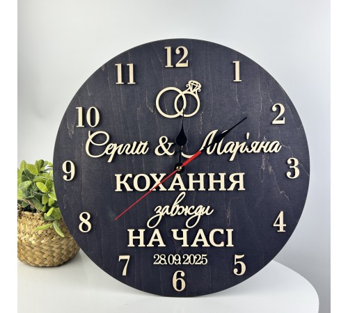 Именные часы - оригинальный подарок на свадьбу, настенные деревянные часы. Именные часы - оригинальный подарок на свадьбу, настенные деревянные часы.