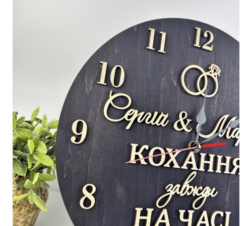 Именные часы - оригинальный подарок на свадьбу, настенные деревянные часы. Именные часы - оригинальный подарок на свадьбу, настенные деревянные часы.