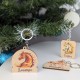 Новогодний подарок детям в школу - именные деревянные брелоки для ключей с лошадью символом 2026 года