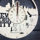 Runde Wanduhr aus Holz "New York. Freiheitsstatue"