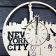 Runde Wanduhr aus Holz "New York. Freiheitsstatue"