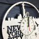 Runde Wanduhr aus Holz "New York. Freiheitsstatue"