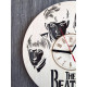 Designer-Wanduhr aus Holz „Fab Four“