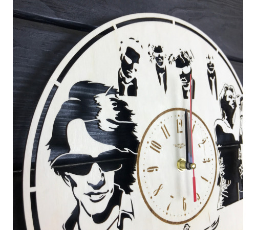 Bon Jovi Wanduhr, Naturholz.