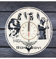 Bon Jovi Wanduhr, Naturholz.