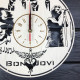 Bon Jovi Wanduhr, Naturholz.