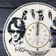 Bon Jovi Wanduhr, Naturholz.
