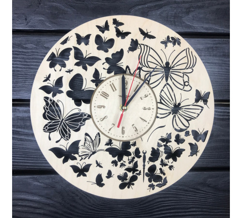 Wall clock on the beach "Flight of Butterflies"