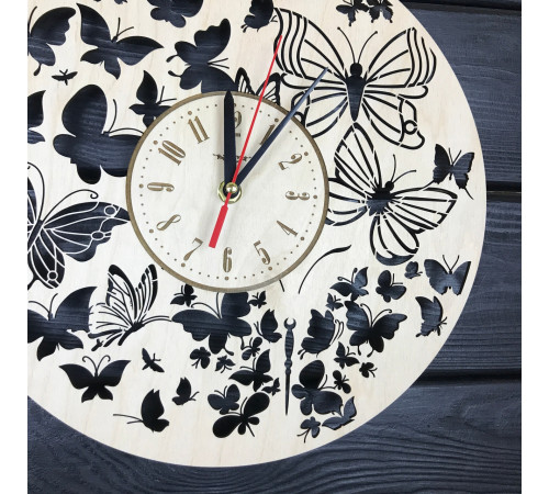 Wall clock on the beach "Flight of Butterflies"