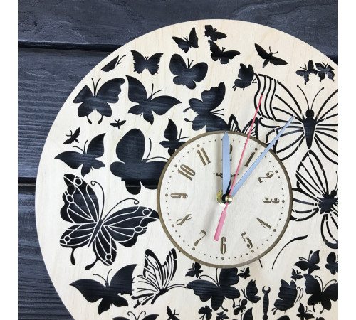 Wall clock on the beach "Flight of Butterflies"