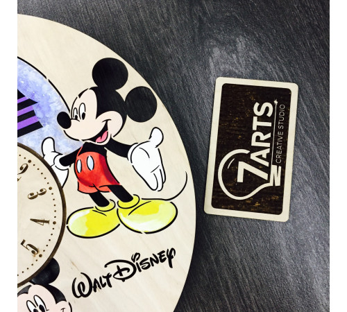 Handmade colorful wall clock "Walt Disney"