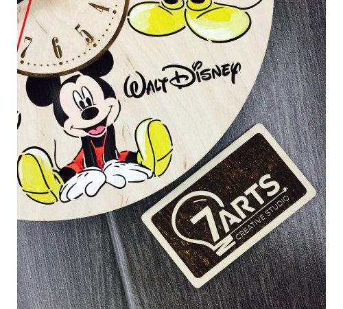 Handmade colorful wall clock "Walt Disney"
