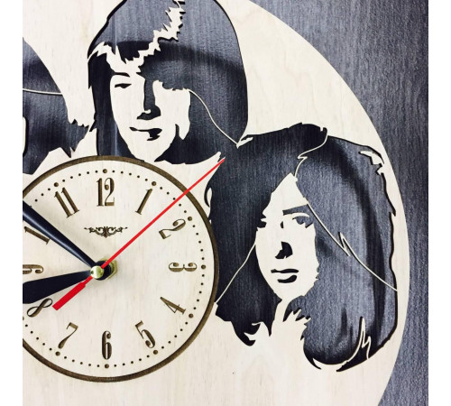 Wooden round art wall clock "Led Zeppelin"