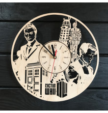 Laser-engraved Doctor Who wall clock