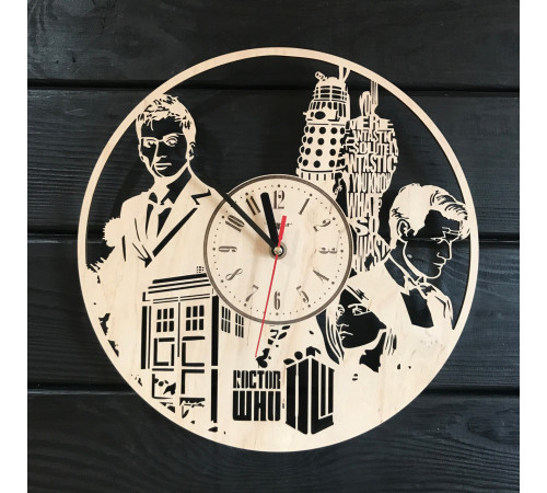 Laser-engraved Doctor Who wall clock