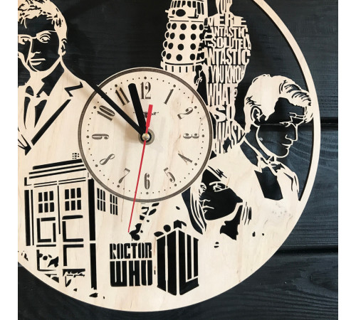 Laser-engraved Doctor Who wall clock