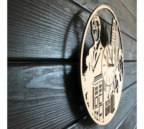 Laser-engraved Doctor Who wall clock