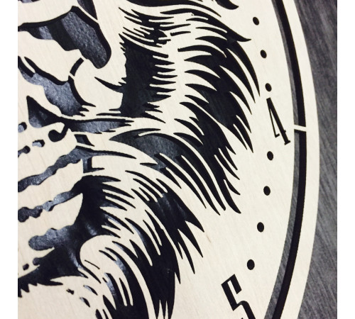 Leise Holzwanduhr "Tiger"