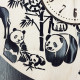 Wall clock, designer "Jungle", natural wood