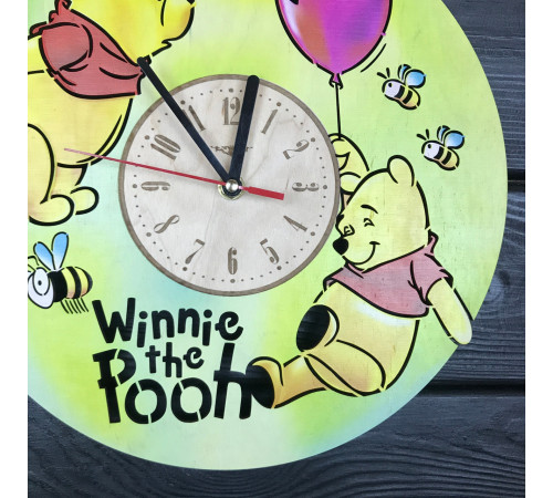 Children's colorful wooden wall clock "Winnie the Pooh"