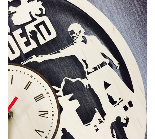 Silent Wooden Wall Clock "The Walking Dead"