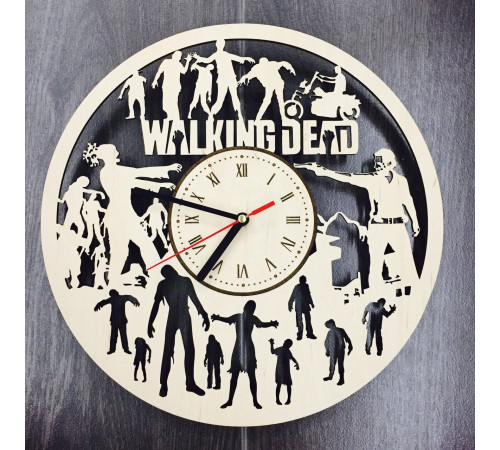 Silent Wooden Wall Clock "The Walking Dead"