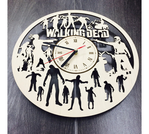 Silent Wooden Wall Clock "The Walking Dead"