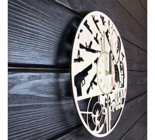 Wooden wall clock "Deadpool".