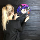 Colorful wooden wall clock "Nightmare before Christmas"