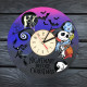 Colorful wooden wall clock "Nightmare before Christmas"