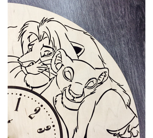 Children's wooden wall clock "The Lion King"