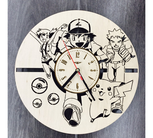 Wall clock with a fun Pokemon design