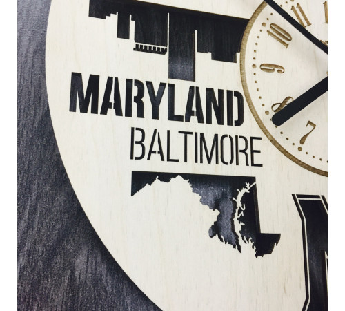 Zegar ścienny wewnętrzny "Maryland, Baltimore"