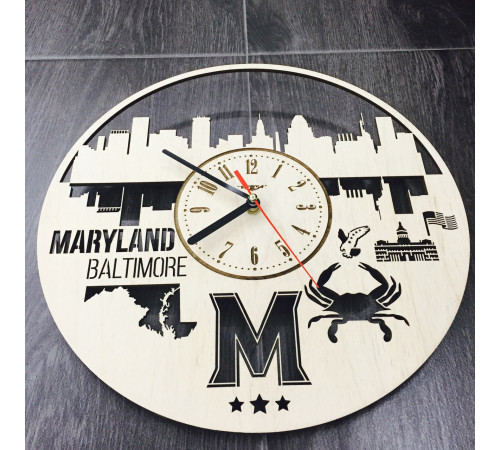 Zegar ścienny wewnętrzny "Maryland, Baltimore"