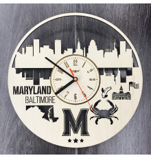 Zegar ścienny wewnętrzny "Maryland, Baltimore"