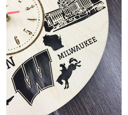 Zegar ścienny wewnętrzny "Milwaukee, Wisconsin"