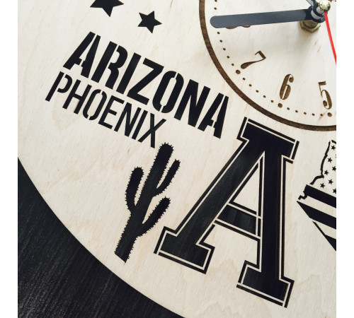 Designerski zegar ścienny "Phoenix, Arizona"