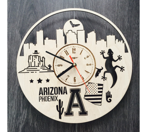 Designerski zegar ścienny "Phoenix, Arizona"