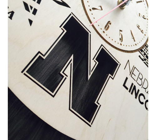 Designerski zegar ścienny „Lincoln, Nebraska”
