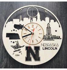 Designerski zegar ścienny „Lincoln, Nebraska”